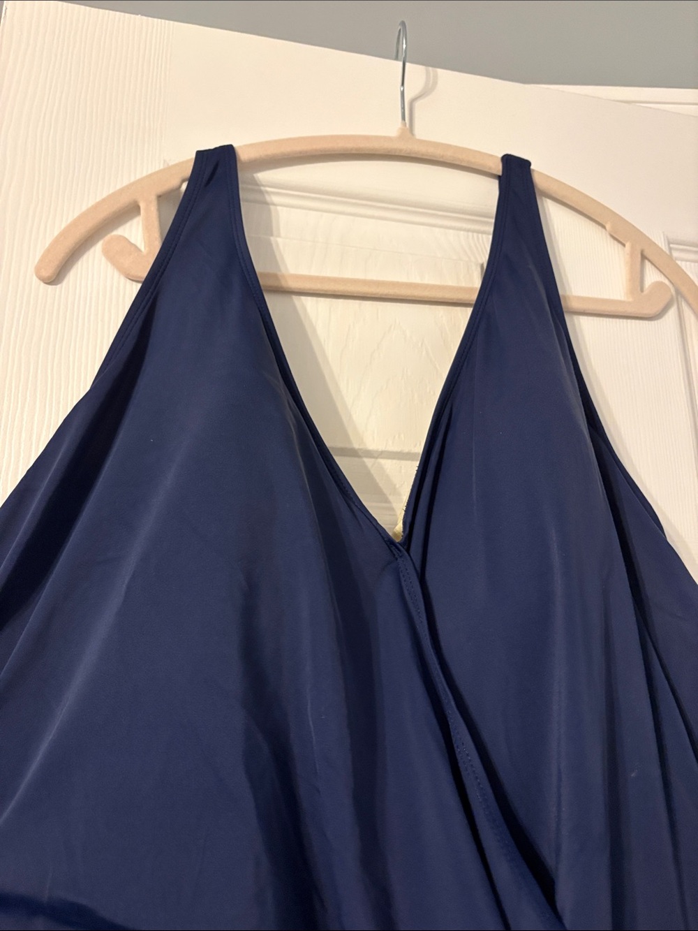 Denim&Co Navy Surplice One-Piece swim dress size 28W - Picture 7 of 11
